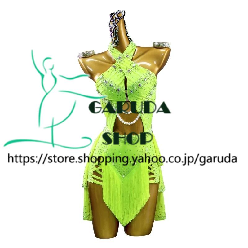 Garuda SHOP　レディース社交ダンス練習着　サイズ調整対応　ラテン練習ドレス競技試合レッスンウエア　スタンダードドレス　 ラテンドレス　品番7448 | 