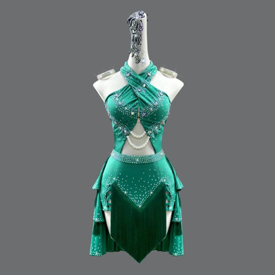 Garuda SHOP　レディース社交ダンス練習着　サイズ調整対応　ラテン練習ドレス競技試合レッスンウエア　スタンダードドレス　 ラテンドレス　品番7448 |  | 06