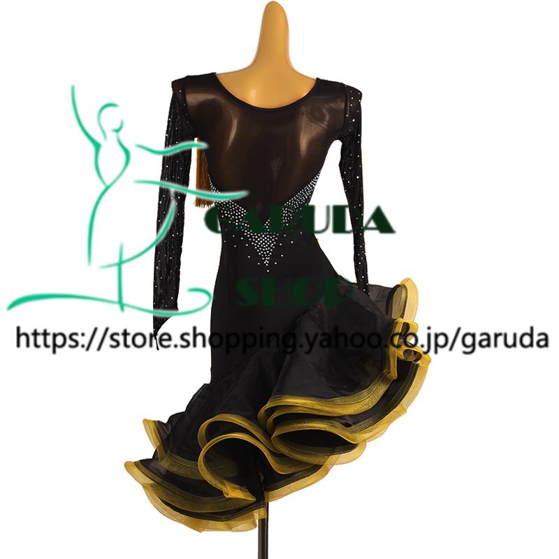 Garuda SHOP　レディース社交ダンス衣装　サイズ調整可　ラテン練習ドレス　競技レッスンウエア　パーティーダンス発表会ワンピース  2色　品番7580 |  | 01
