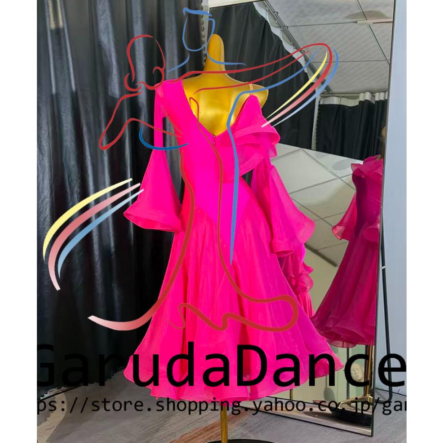 Garuda SHOP　レディース社交ダンス衣装　競技ドレス　ダンス練習ドレス　発表会用演出服ドレスワンピース　スタンダードドレス　セミオーダー可　品番7623 |  | 03