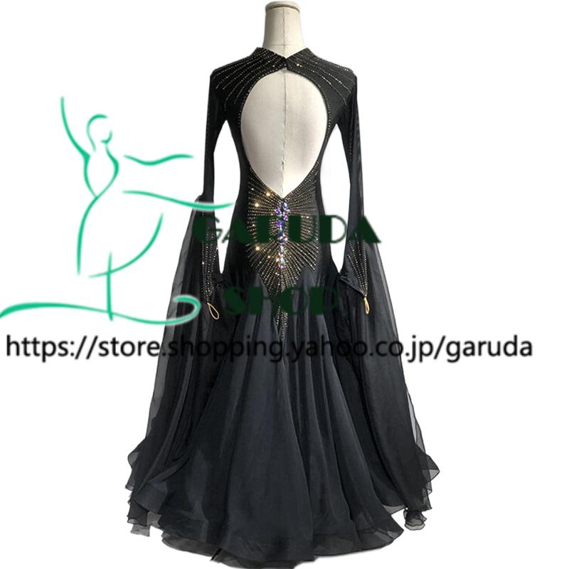 Garuda SHOP レディース社交ダンス衣装 競技ドレス モダンドレス高級ドレス 発表会用演出服パーティードレス 高級服 セミオーダー可 品番7676の画像