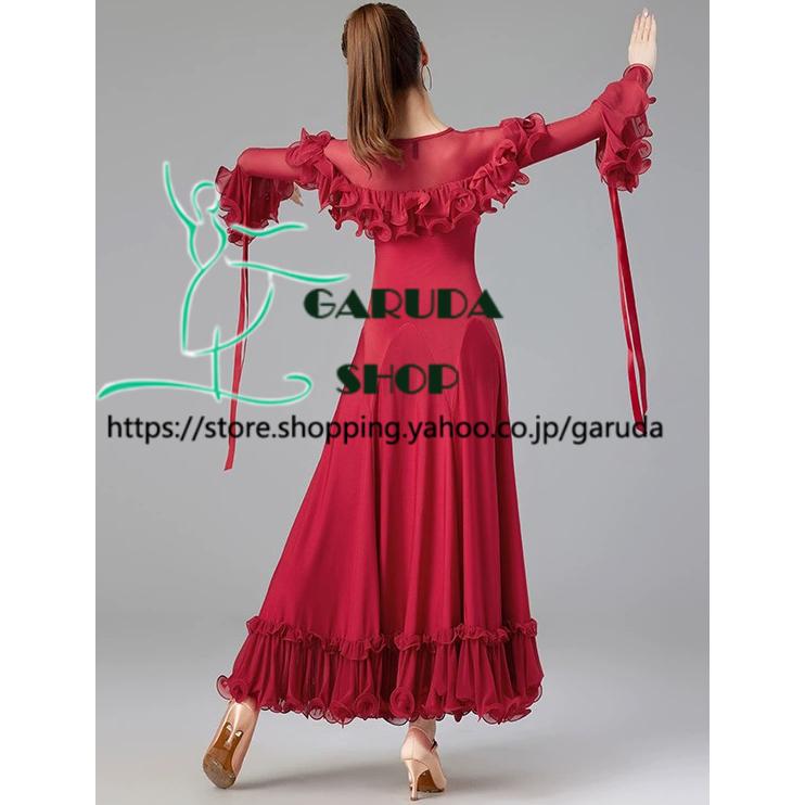 Garuda SHOP　社交ダンス衣装 レディースダンスレッスン練習ワンピースドレス＆ロングワンピース　パーティドレス　社交ダンス　モダンドレス　品番7850 |  | 04