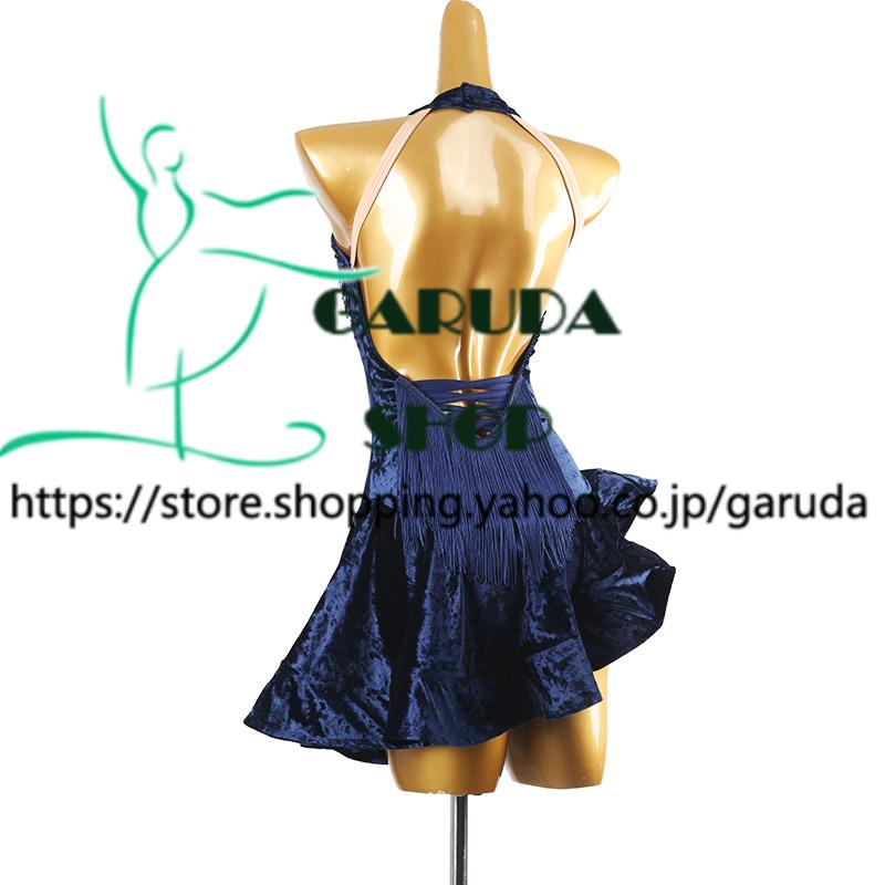 Garuda SHOP　レディース社交ダンス衣装　サイズ調整可　ラテン練習ドレス　競技レッスンウエア　パーティーダンス発表会ワンピース 　品番7879_3