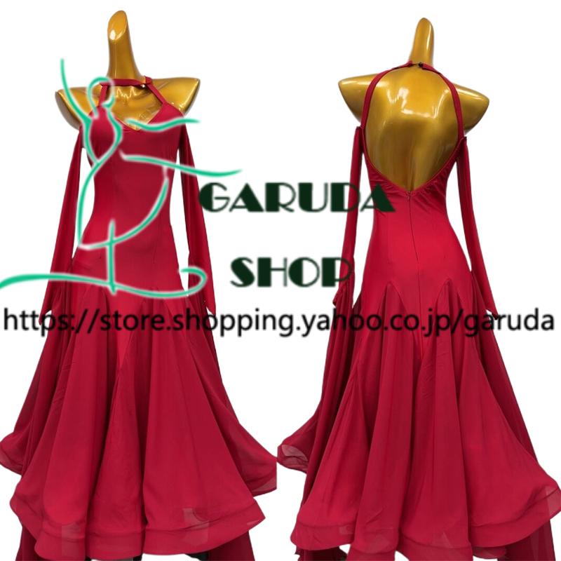 Garuda SHOP　レディース社交ダンス衣装　競技ドレス　ダンス練習ドレス　発表会用演出服ドレスワンピース　スタンダードドレス　セミオーダー可　品番8064_1