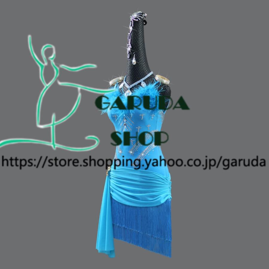 Garuda SHOP　レディース社交ダンス練習着　サイズ調整対応　ラテン練習ドレス競技試合レッスンウエア　スタンダードドレス　 ラテンドレス　品番8101_2