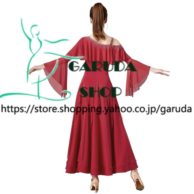Garuda SHOP　社交ダンス衣装 レディースダンスレッスン練習ドレス＆ロングワンピース　　社交ダンスドレス　スタンダードドレス　3色　品番8133 |  | 03