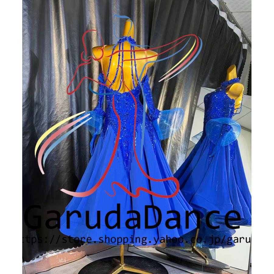 ✨️豪華オーダー新品ドレス✨️社交ダンススタンダードドレス（Ｌサイズ） Garuda SHOP レディース社交ダンス衣装 競技ドレス モダンドレス高級
