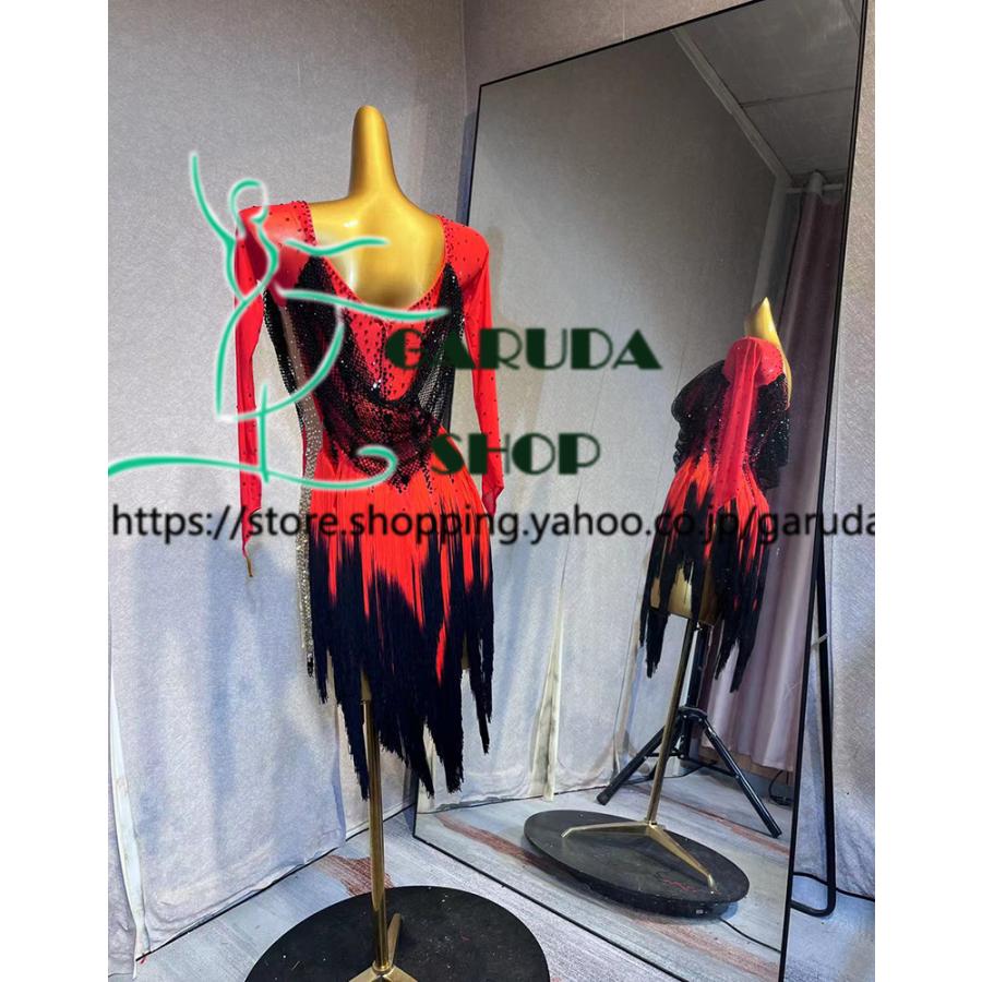 Garuda SHOP 社交ダンス高級衣装 ダンスドレス セミオーダードレス ラテン競技高級ドレス パーティードレス ラテン衣装  Latinドレス  品番8335の画像