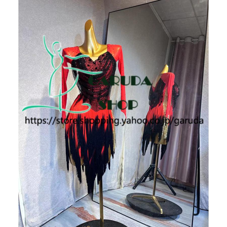 Garuda SHOP 社交ダンス高級衣装 ダンスドレス セミオーダードレス ラテン競技高級ドレス パーティードレス ラテン衣装  Latinドレス  品番8335の画像