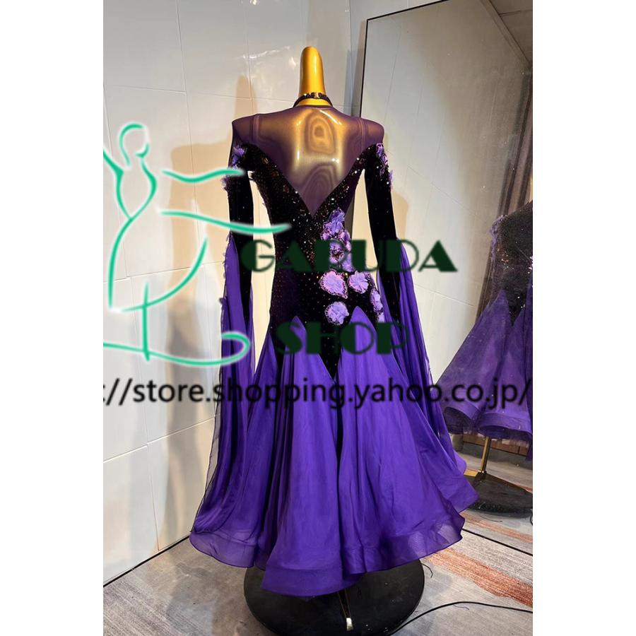 Garuda SHOP レディース社交ダンス衣装 競技ドレス モダンドレス高級 