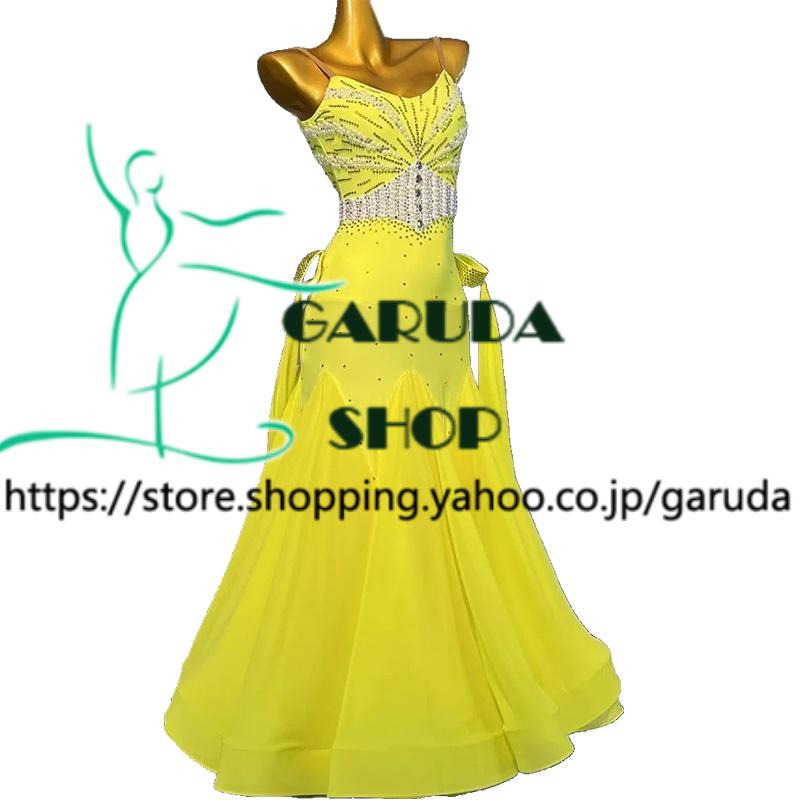 Garuda SHOP レディース社交ダンス衣装 競技ドレス モダンドレス高級ドレス 発表会用演出服  高級服 セミオーダー可 スタンダードドレス 品番8443の画像
