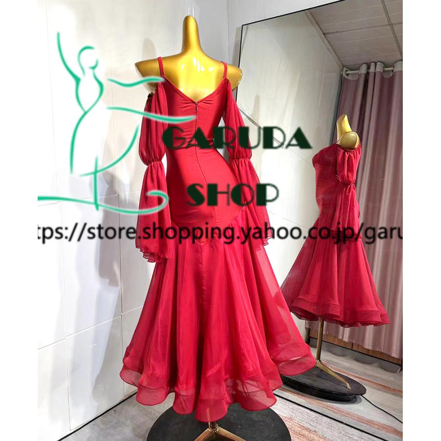 競技会・発表会に♪スタンダードドレスワンピース Garuda SHOP レディース社交ダンス衣装 競技ドレス ダンス練習ドレス