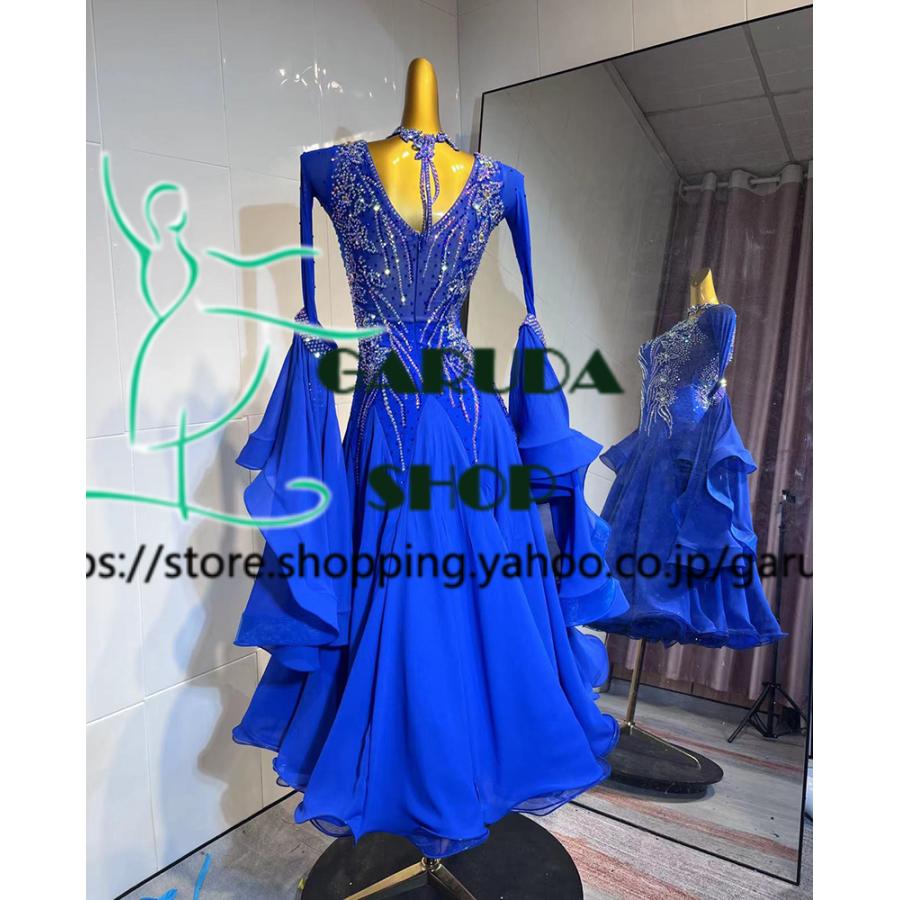 Garuda SHOP　レディース社交ダンス衣装　競技ドレス　モダンドレス高級ドレス　発表会用演出服　 高級服　セミオーダー可　スタンダードドレス　品番8666 |  | 01