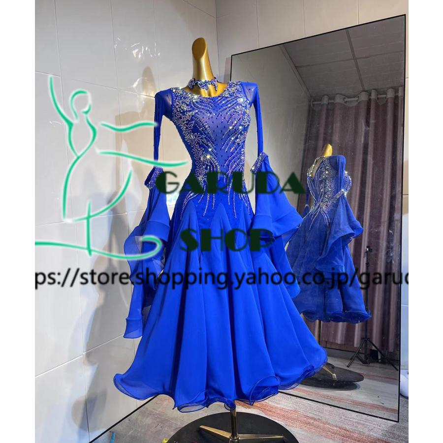 Garuda SHOP　レディース社交ダンス衣装　競技ドレス　モダンドレス高級ドレス　発表会用演出服　 高級服　セミオーダー可　スタンダードドレス　品番8666 |  | 02