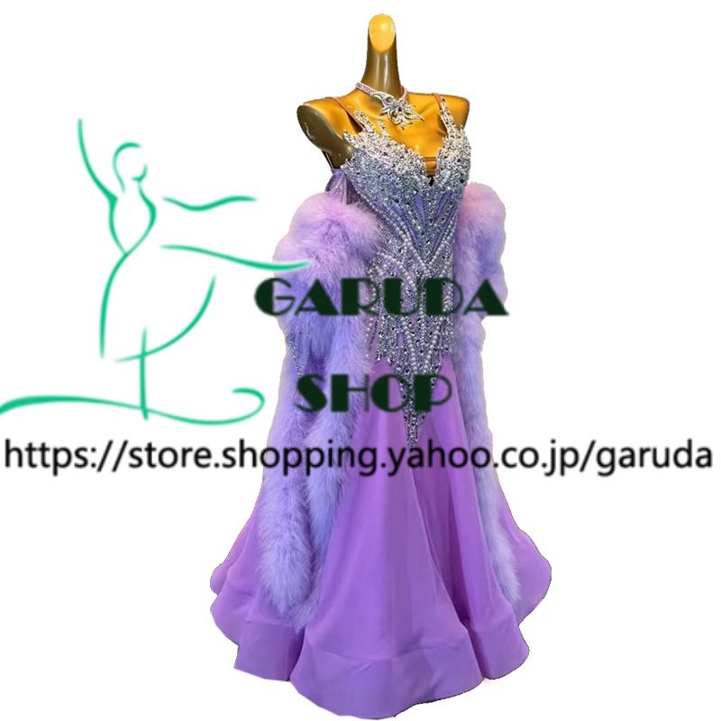 花柄スタンダードドレス✨発表会に最適！競技会でも注目度抜群 Garuda SHOP レディース社交ダンス衣装 競技ドレス モダンドレス