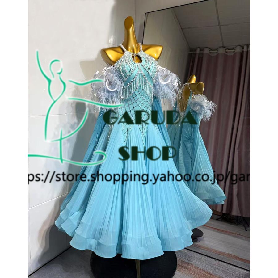 Garuda SHOP　レディース社交ダンス衣装　競技ドレス　モダンドレス高級ドレス　発表会用演出服　 高級服　セミオーダー可　スタンダードドレス　品番8752 |  | 02