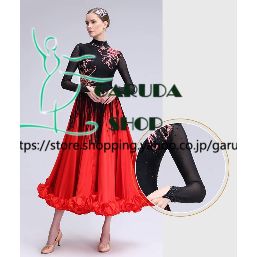 Garuda SHOP　レディース社交ダンス衣装　モダンドレス　パーティードレス　ダンス練習ドレス　大きいサイズ　スタンダードドレス　セミオーダー可　品番8792_2