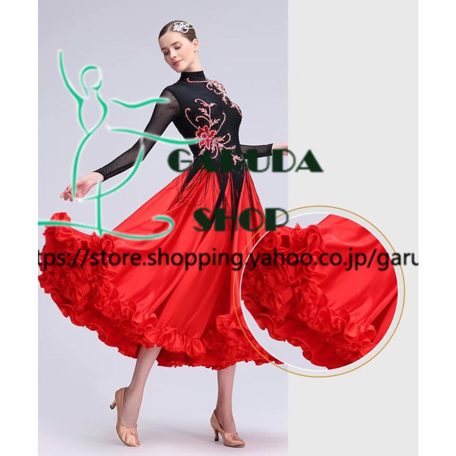 Garuda SHOP　レディース社交ダンス衣装　モダンドレス　パーティードレス　ダンス練習ドレス　大きいサイズ　スタンダードドレス　セミオーダー可　品番8792_3