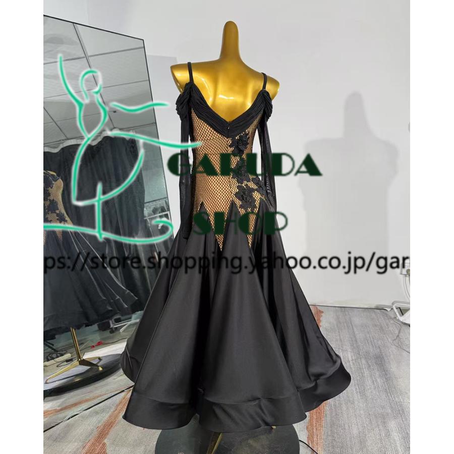 Garuda SHOP　レディース社交ダンス衣装　モダンドレス　パーティードレス　ダンス練習ドレス　大きいサイズ　スタンダードドレス　セミオーダー可　品番8876_1