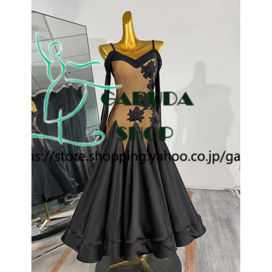 Garuda SHOP　レディース社交ダンス衣装　モダンドレス　パーティードレス　ダンス練習ドレス　大きいサイズ　スタンダードドレス　セミオーダー可　品番8876_2