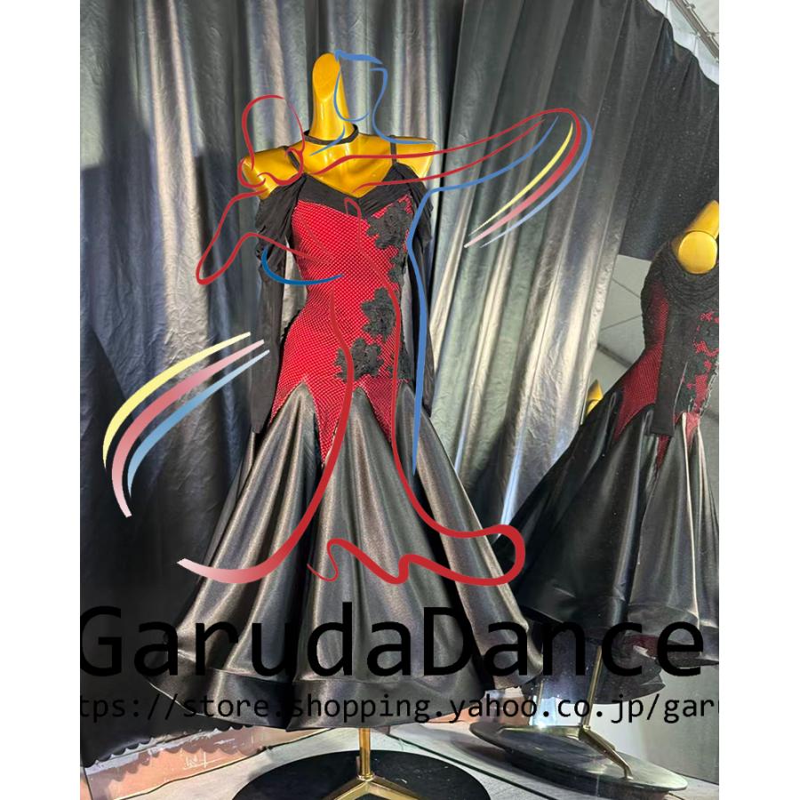 Garuda SHOP　レディース社交ダンス衣装　モダンドレス　パーティードレス　ダンス練習ドレス　大きいサイズ　スタンダードドレス　セミオーダー可　品番8876_5