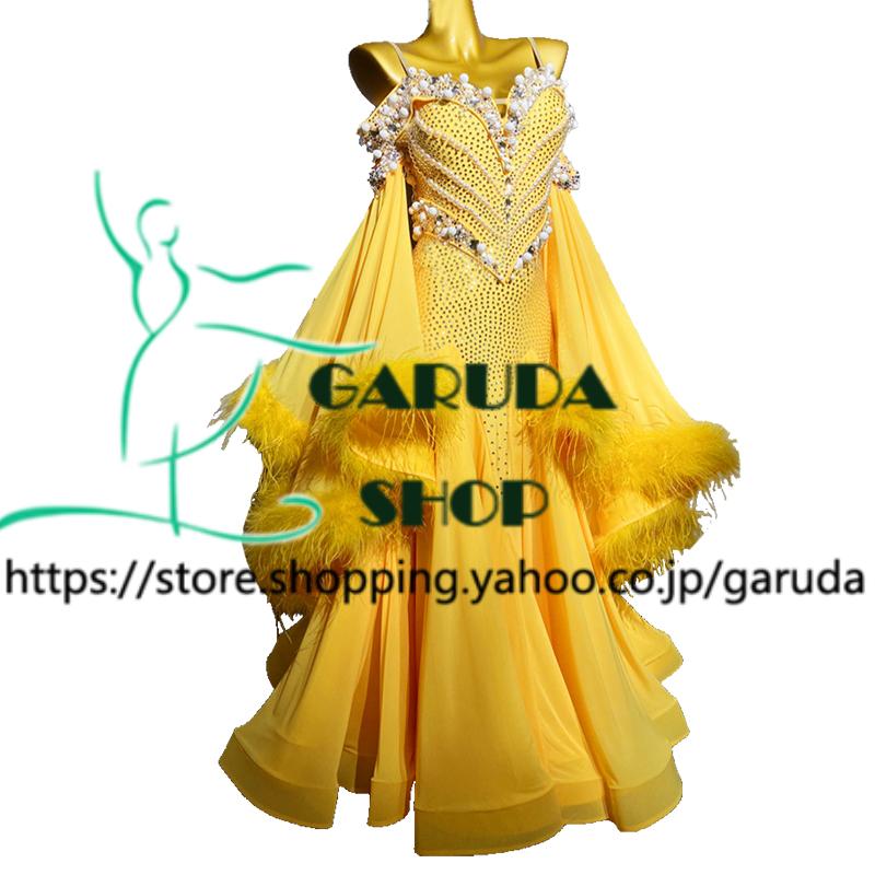 Garuda SHOP　レディース社交ダンス衣装　競技ドレス　モダンドレス高級ドレス　発表会用演出服　 高級服　セミオーダー可　スタンダードドレス　品番8902_3