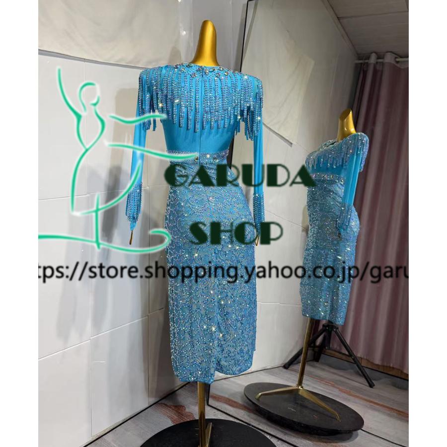 Garuda SHOP 社交ダンス高級衣装 セミオーダードレス ラテン競技高級ドレス パーティードレス 社交ダンス衣装ラテン  社交ダンス衣装ルンバ  品番8917の画像