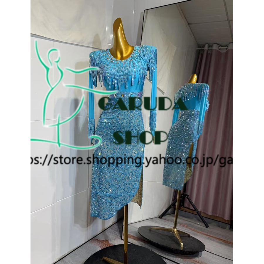 Garuda SHOP 社交ダンス高級衣装 セミオーダードレス ラテン競技高級ドレス パーティードレス 社交ダンス衣装ラテン  社交ダンス衣装ルンバ  品番8917の画像