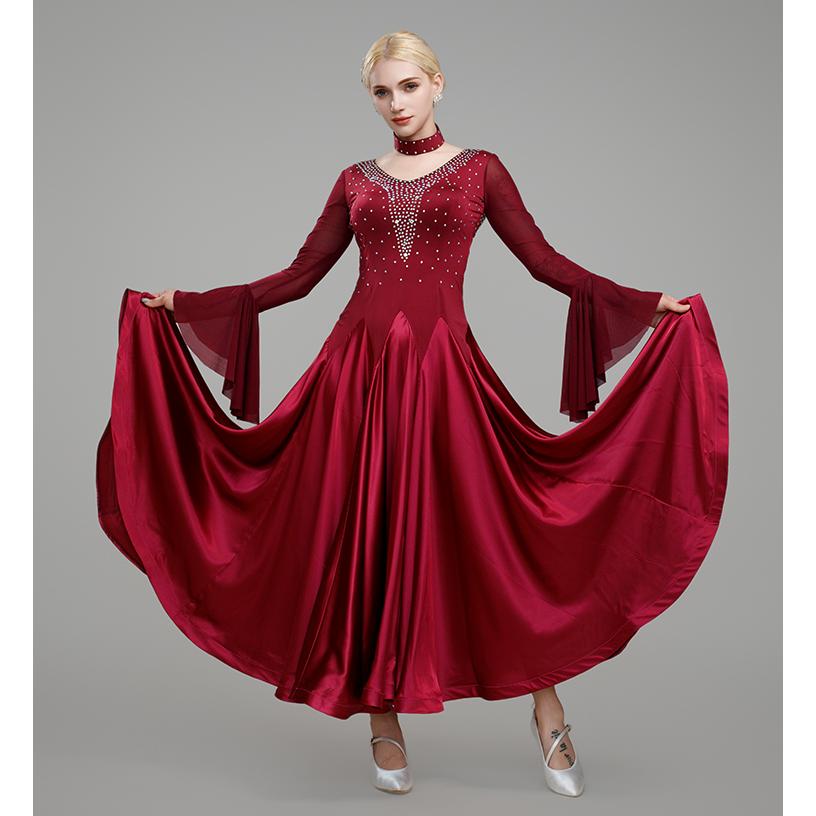 Garuda SHOP 社交ダンス衣装女性モダンドレス 発表会ワルツドレス