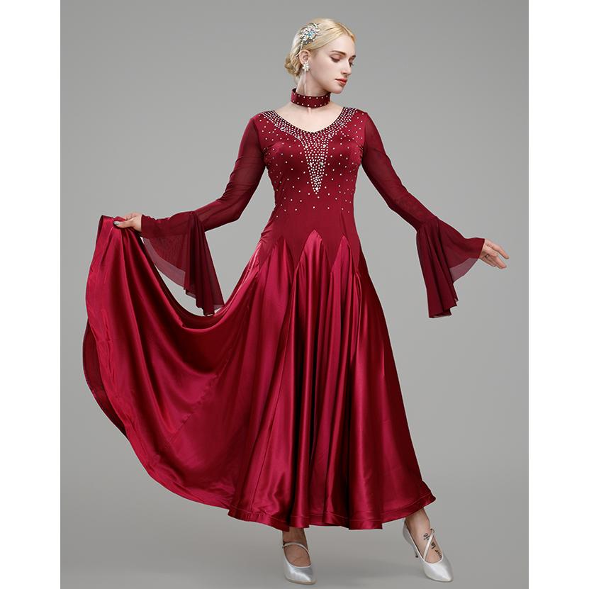 Garuda SHOP 社交ダンス衣装女性モダンドレス 発表会ワルツドレス