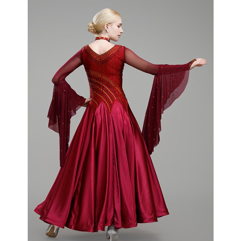 Garuda SHOP　社交ダンス衣装女性モダンドレス　発表会ワルツドレス　モダン競技試合ワンピース　スタンダードドレス　サイズ調整対応  品番8942 |  | 03