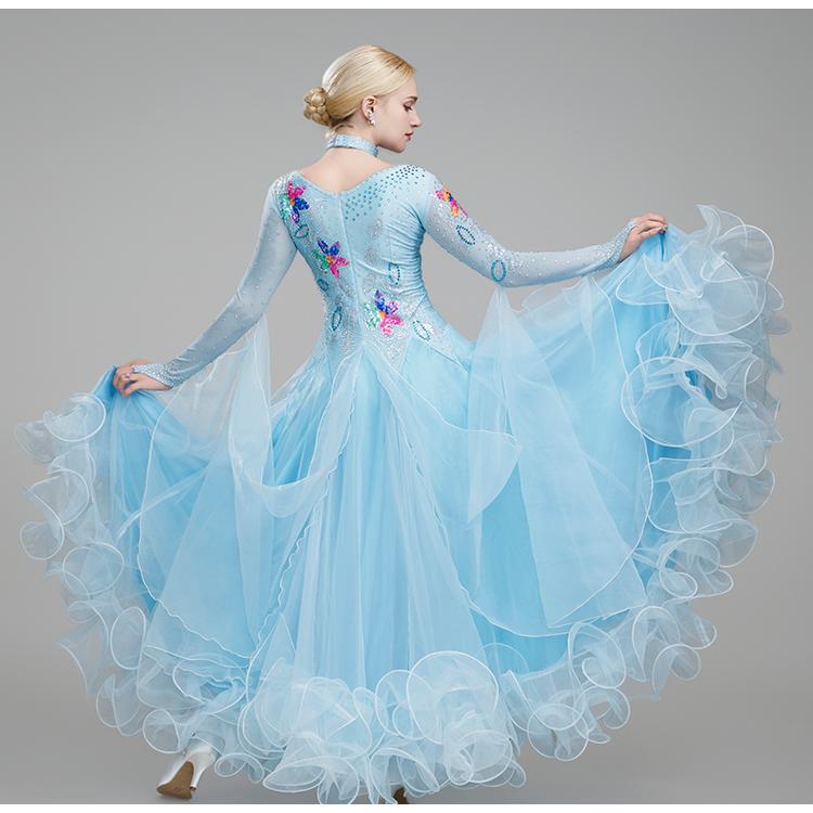 Garuda SHOP　社交ダンス衣装女性モダンドレス　発表会ワルツドレス　モダン競技試合ワンピース　スタンダードドレス　サイズ調整対応  品番8943 |  | 01