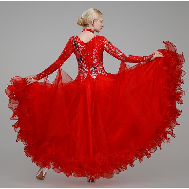 Garuda SHOP　社交ダンス衣装女性モダンドレス　発表会ワルツドレス　モダン競技試合ワンピース　スタンダードドレス　サイズ調整対応  品番8943 |  | 03