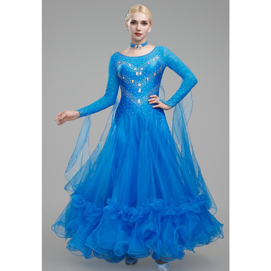 Garuda SHOP 社交ダンス衣装女性モダンドレス 発表会ワルツ