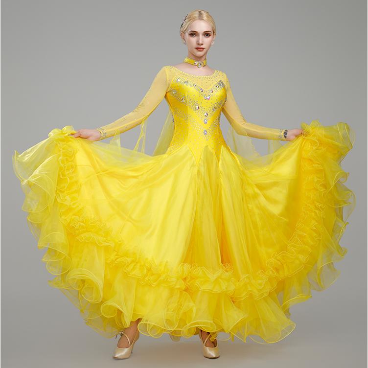 Garuda SHOP 社交ダンス衣装女性モダンドレス 発表会ワルツドレス