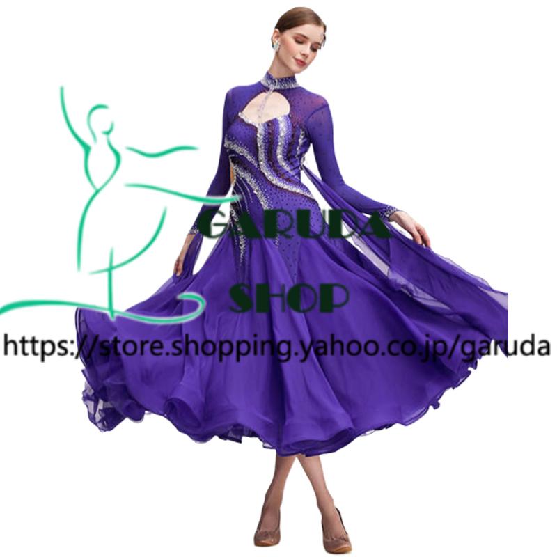 新品レディース社交ダンスドレス 競技ドレス株式会社錦 発表会用演出服パーティードレスワンピース セミオーダー可 Garuda SHOP レディース社交ダンス衣装 競技ドレス モダンドレス高級