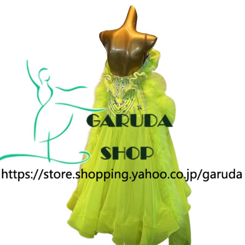 Garuda SHOP　レディース社交ダンス衣装　競技ドレス　モダンドレス高級ドレス　発表会用演出服　 高級服　セミオーダー可　スタンダードドレス　品番9024_1