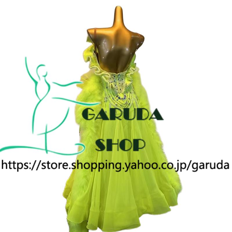 Garuda SHOP　レディース社交ダンス衣装　競技ドレス　モダンドレス高級ドレス　発表会用演出服　 高級服　セミオーダー可　スタンダードドレス　品番9024_2