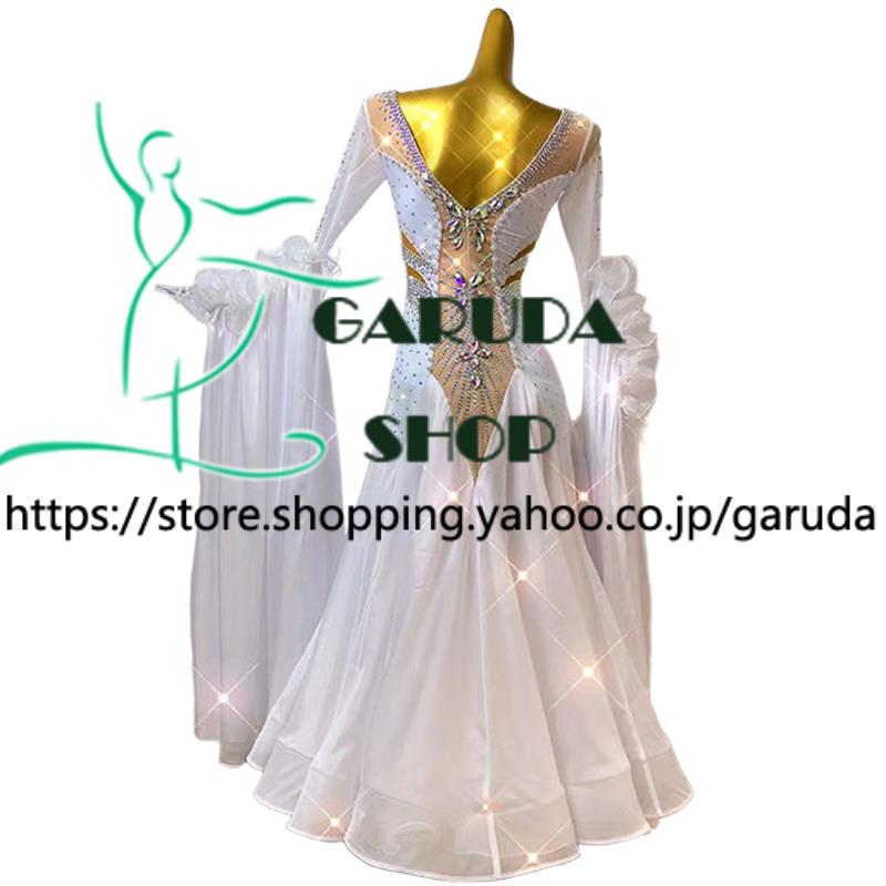 Garuda SHOP レディース社交ダンス衣装 競技ドレス モダンドレス高級ドレス 発表会用演出服  高級服 セミオーダー可 スタンダードドレス 品番9080の画像