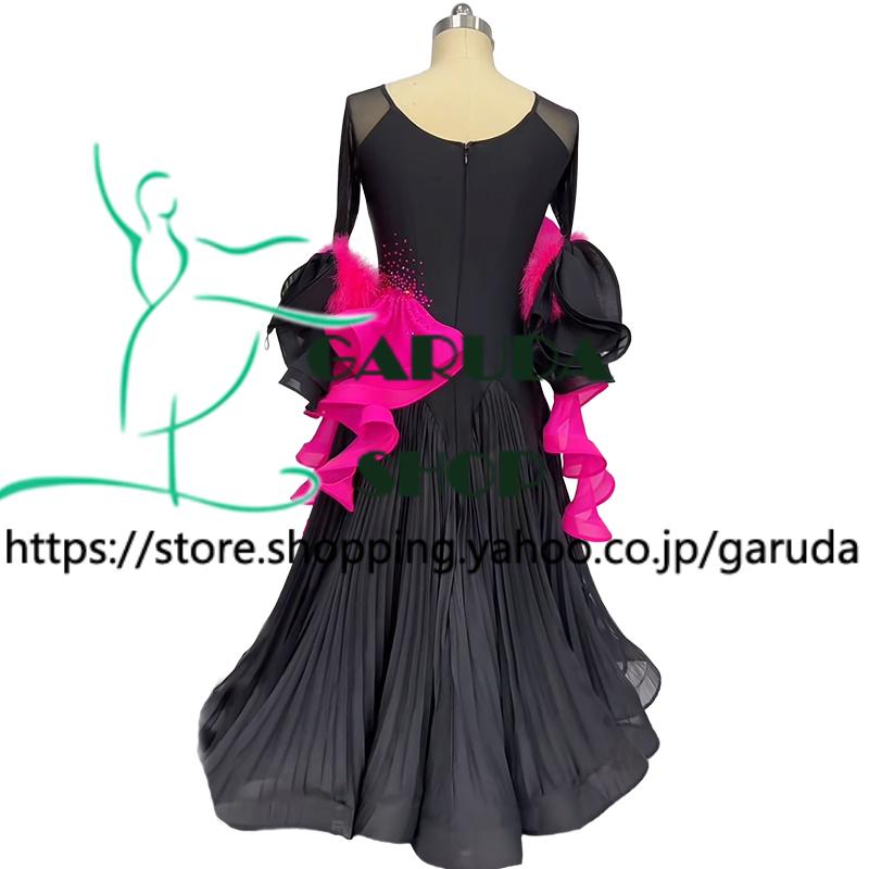Garuda SHOP レディース社交ダンス衣装 競技ドレス モダンドレス高級ドレス 発表会用演出服  高級服 セミオーダー可 スタンダードドレス 品番9146の画像