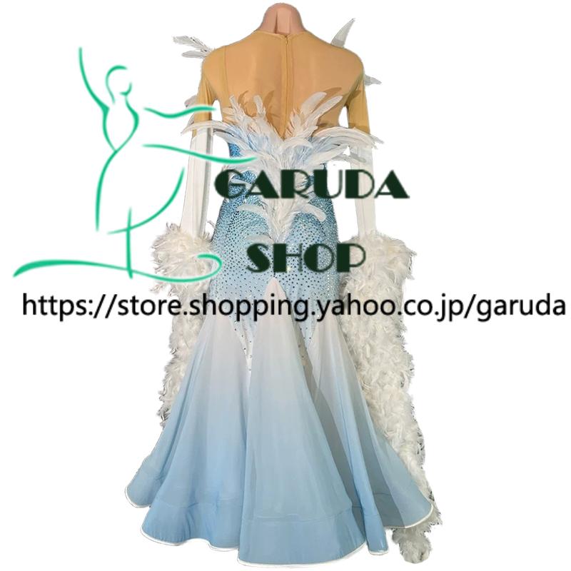 Garuda SHOP　レディース社交ダンス衣装　競技ドレス　モダンドレス高級ドレス　発表会用演出服　 高級服　セミオーダー可　スタンダードドレス　品番9205_2