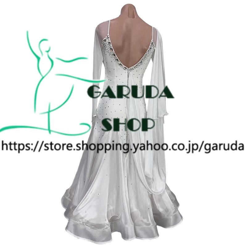 Garuda SHOP レディース社交ダンス衣装 競技ドレス モダンドレス高級ドレス 発表会用演出服  高級服 セミオーダー可 スタンダードドレス 品番9396の画像