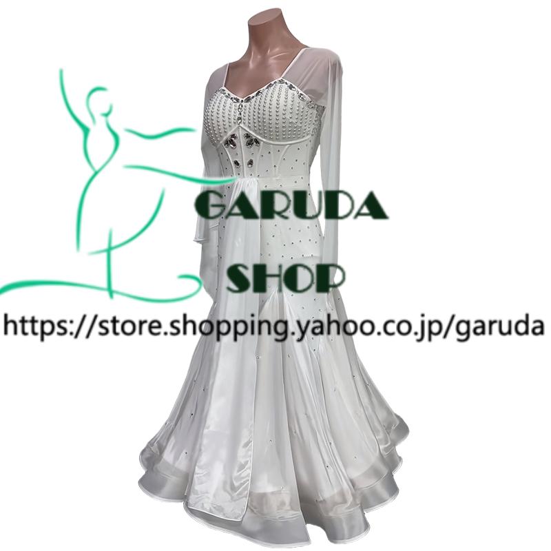 Garuda SHOP レディース社交ダンス衣装 競技ドレス モダンドレス高級ドレス 発表会用演出服  高級服 セミオーダー可 スタンダードドレス 品番9396の画像