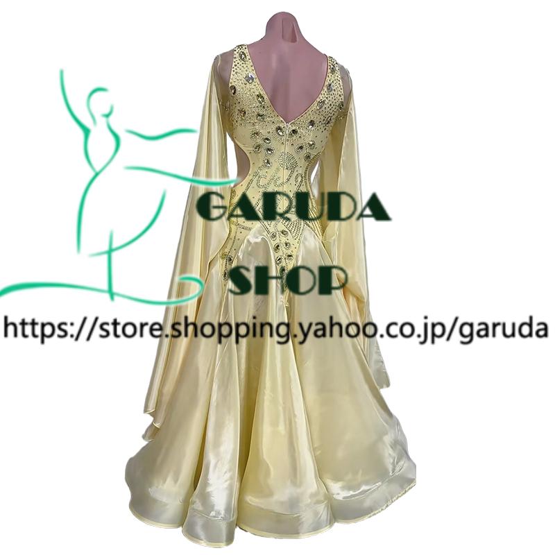 Garuda SHOP レディース社交ダンス衣装 競技ドレス モダンドレス高級ドレス 発表会用演出服  高級服 セミオーダー可 スタンダードドレス 品番9397の画像