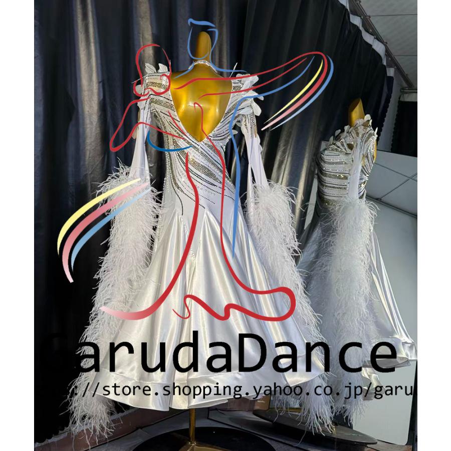 Garuda SHOP　レディース社交ダンス衣装　競技ドレス　モダンドレス高級ドレス　発表会用演出服　 高級服　セミオーダー可　スタンダードドレス　品番9474_1