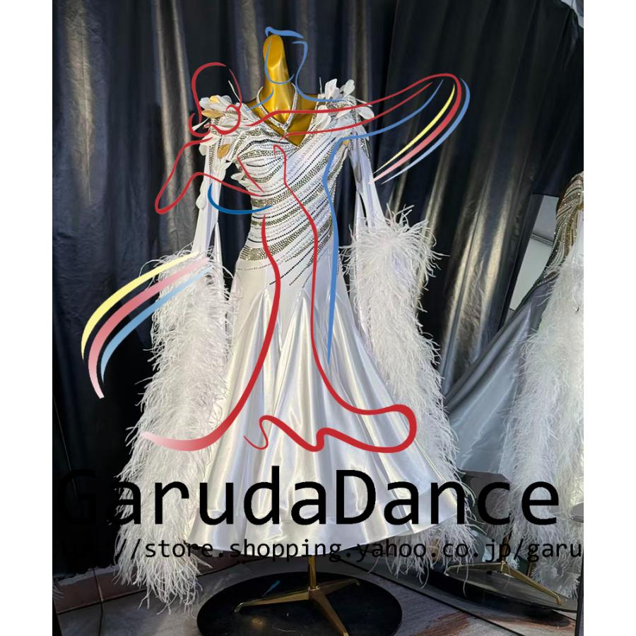 Garuda SHOP　レディース社交ダンス衣装　競技ドレス　モダンドレス高級ドレス　発表会用演出服　 高級服　セミオーダー可　スタンダードドレス　品番9474_2