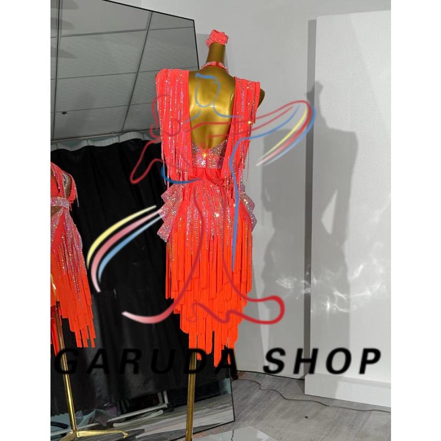 Garuda SHOP 社交ダンス高級衣装 セミオーダードレス ラテン競技高級ドレス パーティードレス 社交ダンス衣装ラテン  社交ダンス衣装ルンバ  品番9486の画像