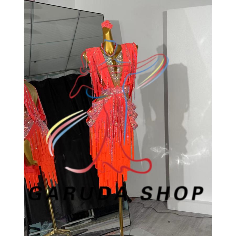 Garuda SHOP 社交ダンス高級衣装 セミオーダードレス ラテン競技高級ドレス パーティードレス 社交ダンス衣装ラテン  社交ダンス衣装ルンバ  品番9486の画像