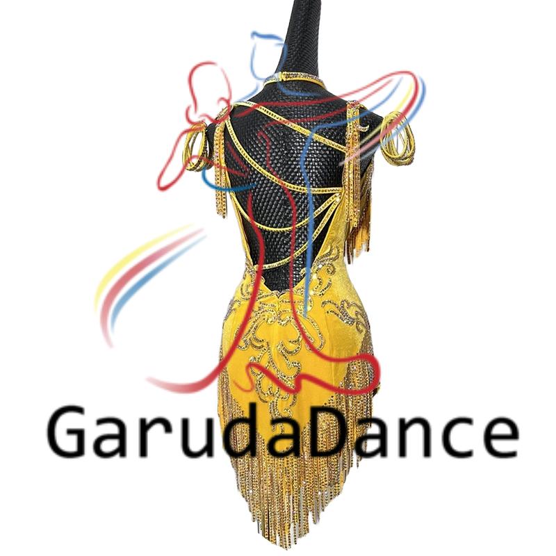 Garuda SHOP 社交ダンス高級衣装 セミオーダードレス ラテン競技高級ドレス パーティードレス 社交ダンス衣装ラテン  社交ダンス衣装ルンバ  品番9494の画像