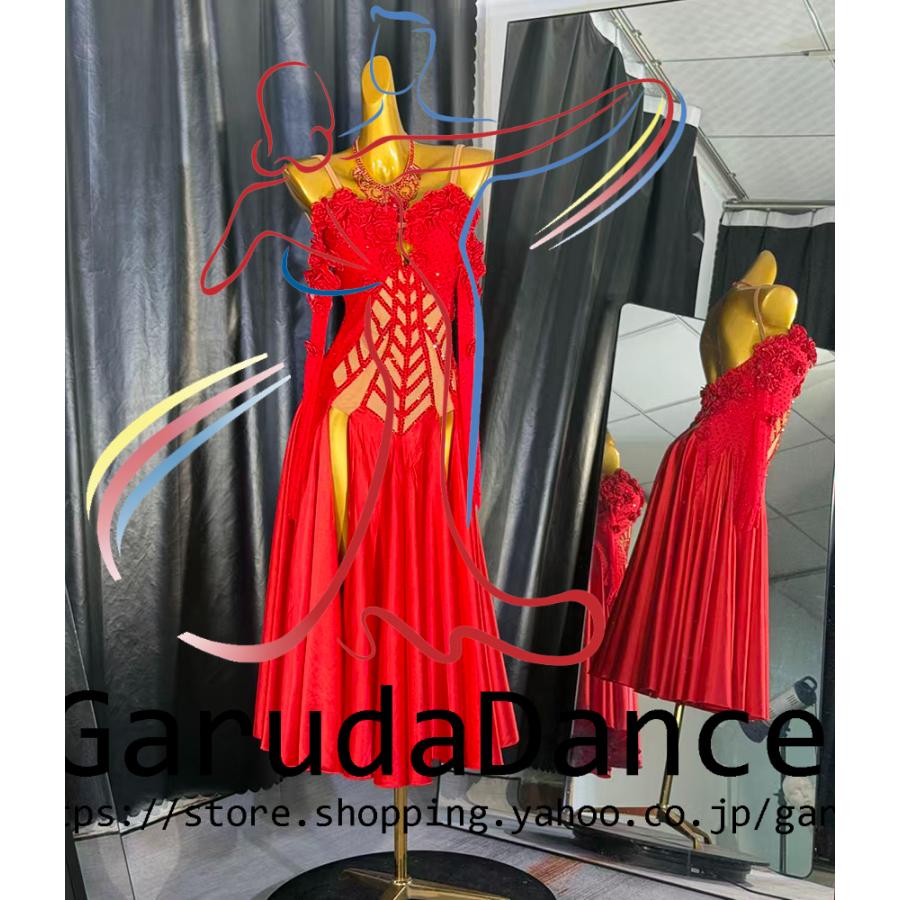 Garuda SHOP　社交ダンス高級衣装　セミオーダードレス　ラテン競技高級ドレス パーティードレス　社交ダンス衣装ラテン　 社交ダンス衣装ルンバ 　品番9645_2